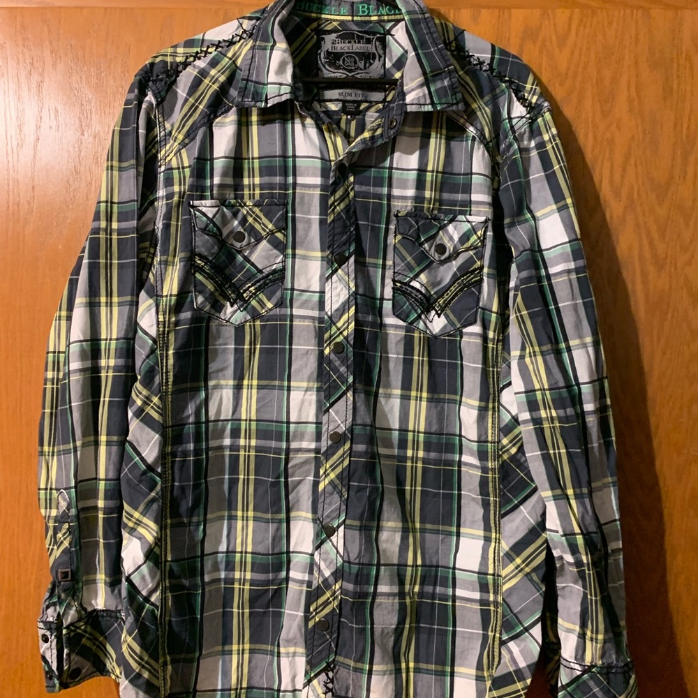 Buckle Black Slim Fit Flannel